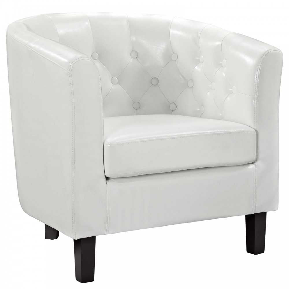Prospect Upholstered Vinyl Loveseat and Armchair Set, White
