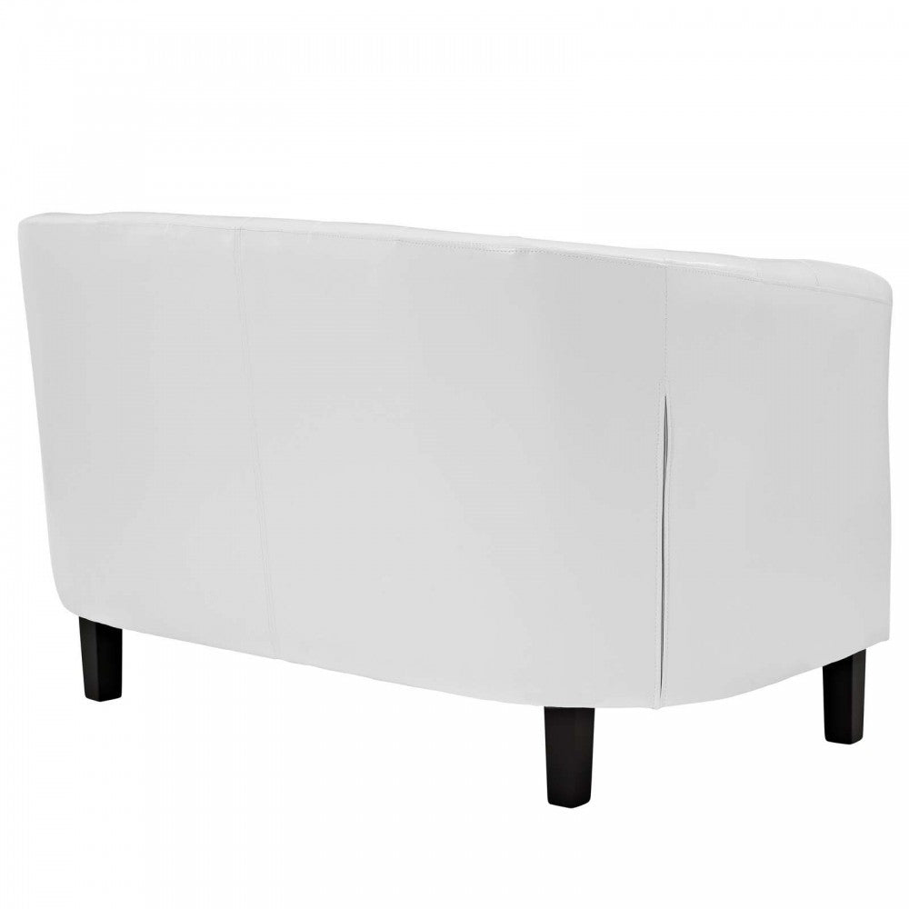 Prospect Upholstered Vinyl Loveseat and Armchair Set, White