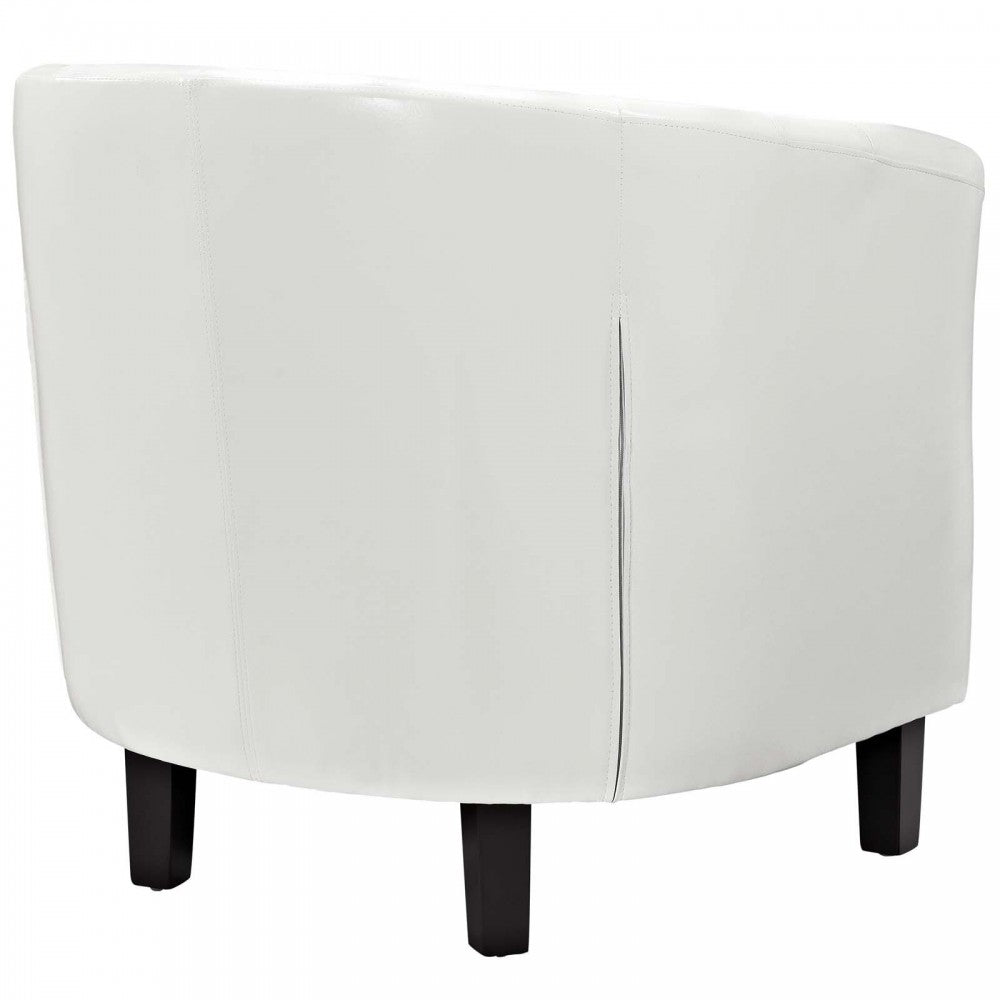 Prospect Upholstered Vinyl Loveseat and Armchair Set, White