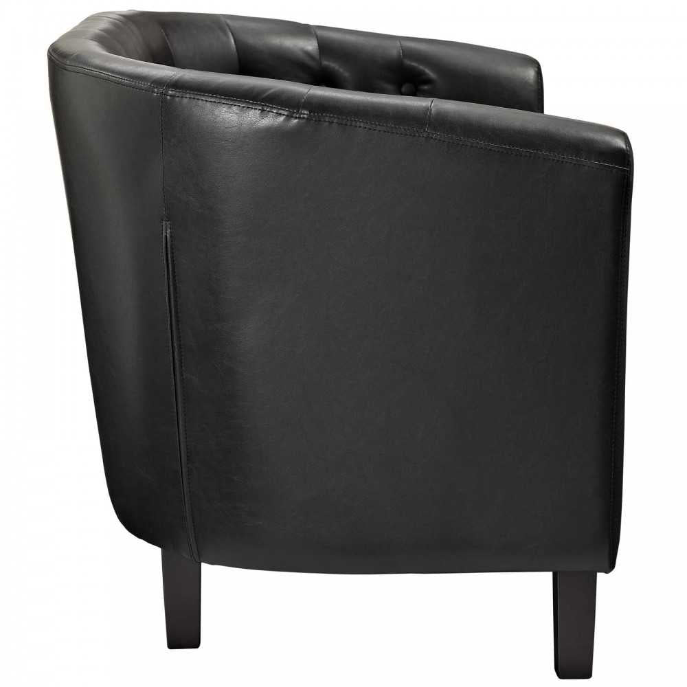 Prospect Upholstered Vinyl Loveseat, Black
