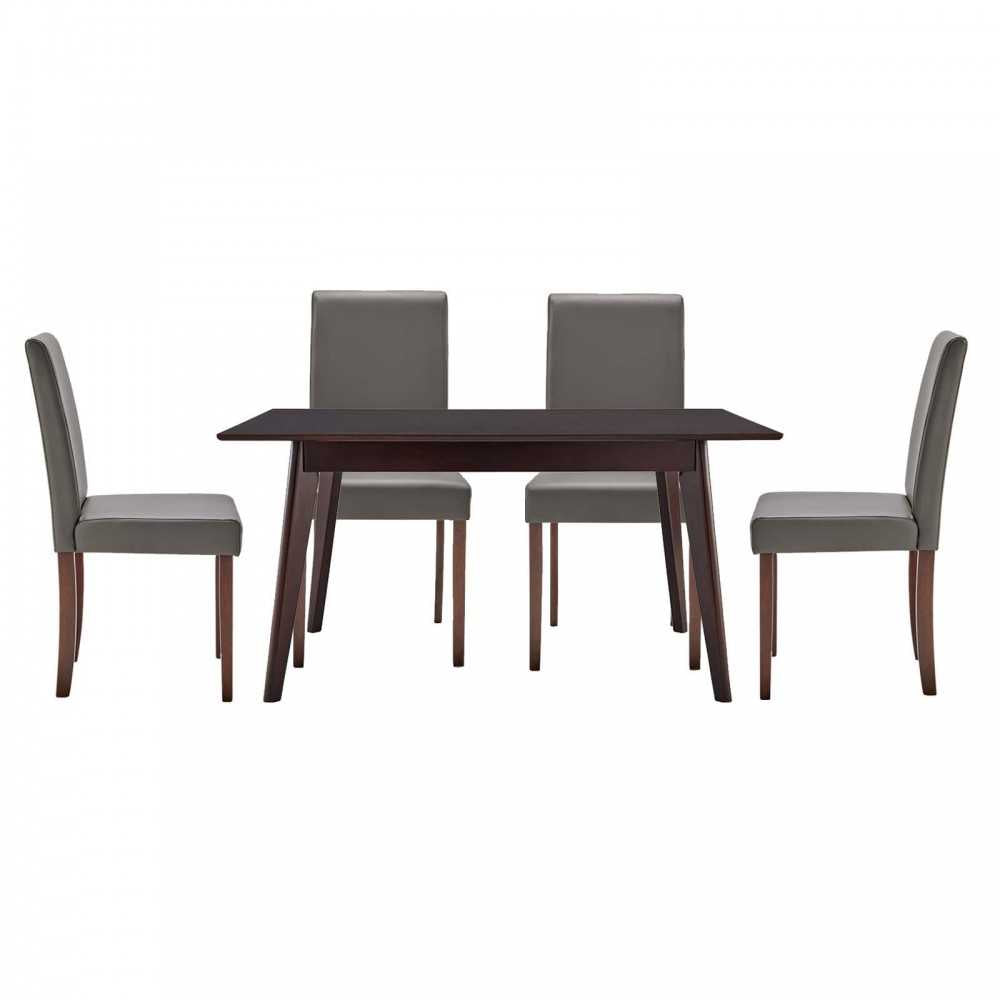 Prosper 5 Piece Dining Set, Cappuccino Gray