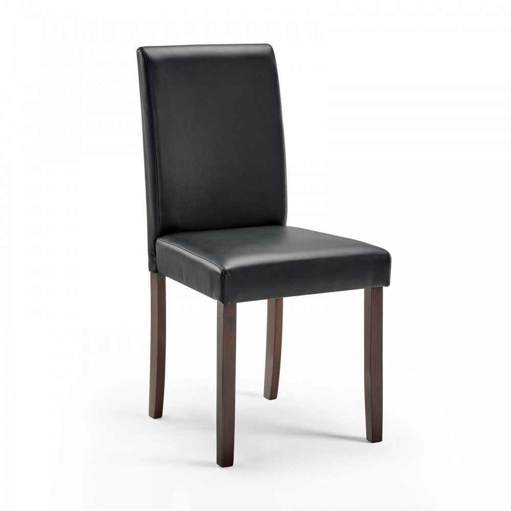 Prosper 5 Piece Faux Leather Dining Set, Cappuccino Black, EEI-4187-CAP-BLK