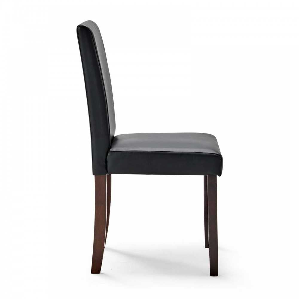 Prosper 5 Piece Faux Leather Dining Set, Cappuccino Black, EEI-4187-CAP-BLK