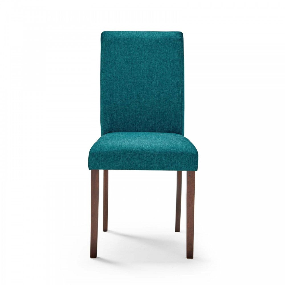 Prosper 5 Piece Upholstered Fabric Dining Set, Cappuccino Teal, EEI-4290-CAP-TEA