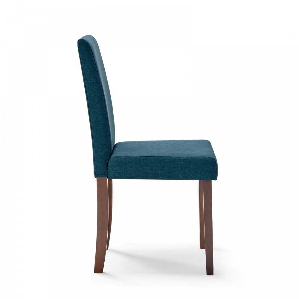 Prosper 5 Piece Upholstered Fabric Dining Set, Cappuccino Blue, EEI-4183-CAP-BLU