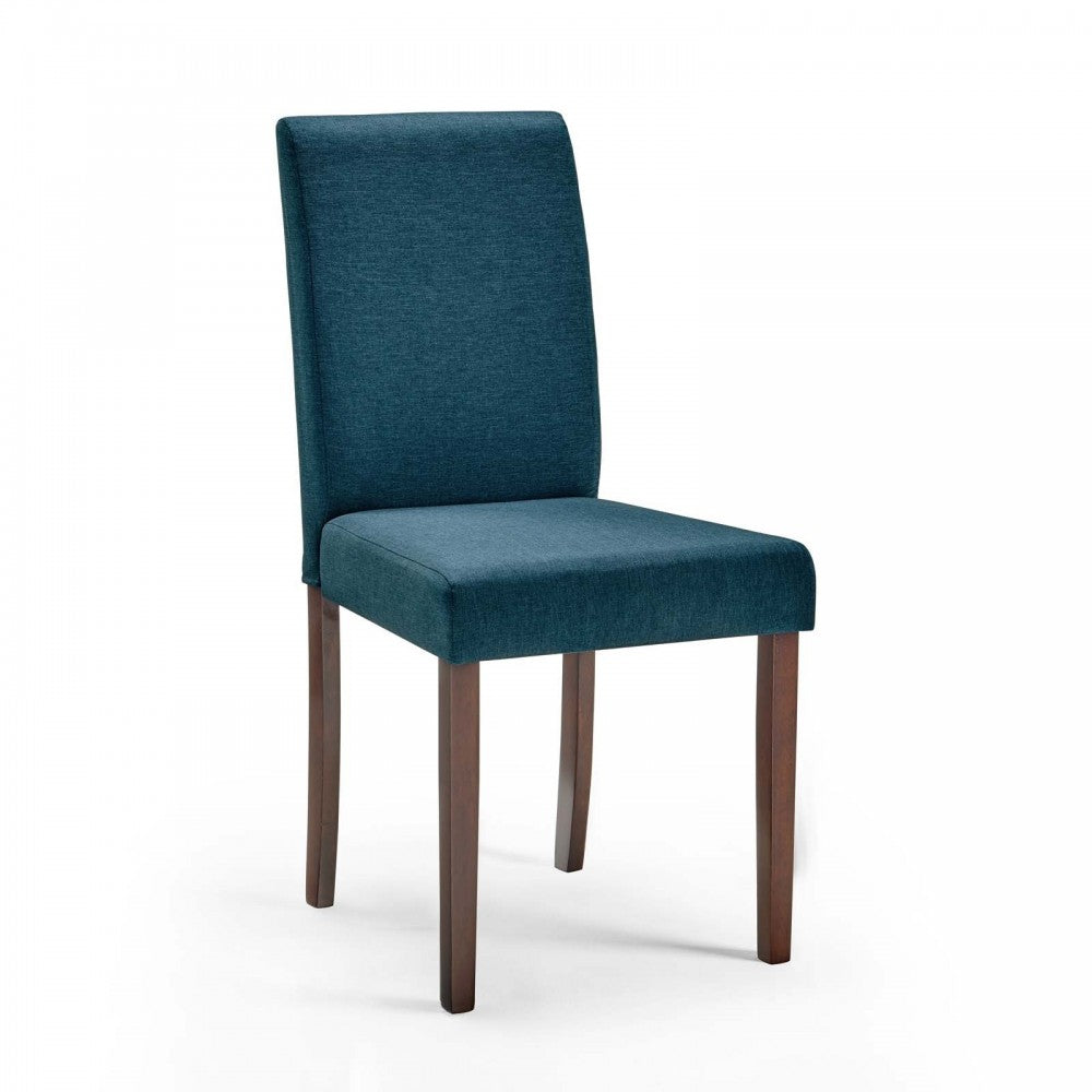 Prosper 5 Piece Upholstered Fabric Dining Set, Cappuccino Blue, EEI-4183-CAP-BLU