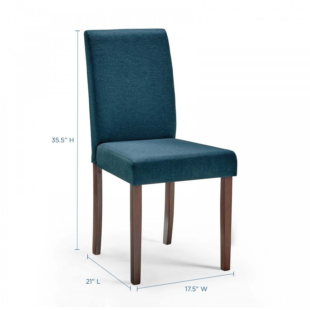 Prosper 5 Piece Upholstered Fabric Dining Set, Cappuccino Blue, EEI-4179-CAP-BLU