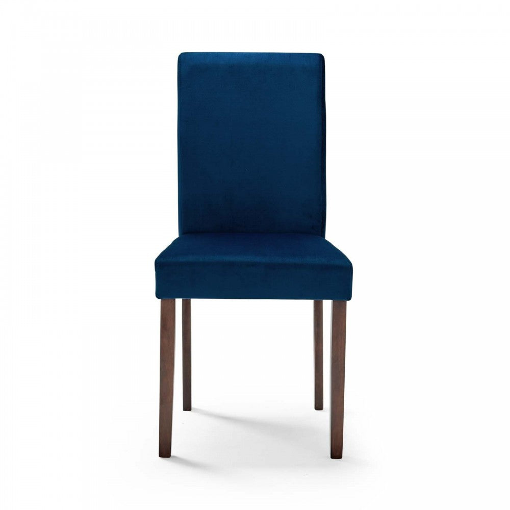 Prosper 5 Piece Upholstered Velvet Dining Set, Cappuccino Navy, EEI-4287-CAP-NAV