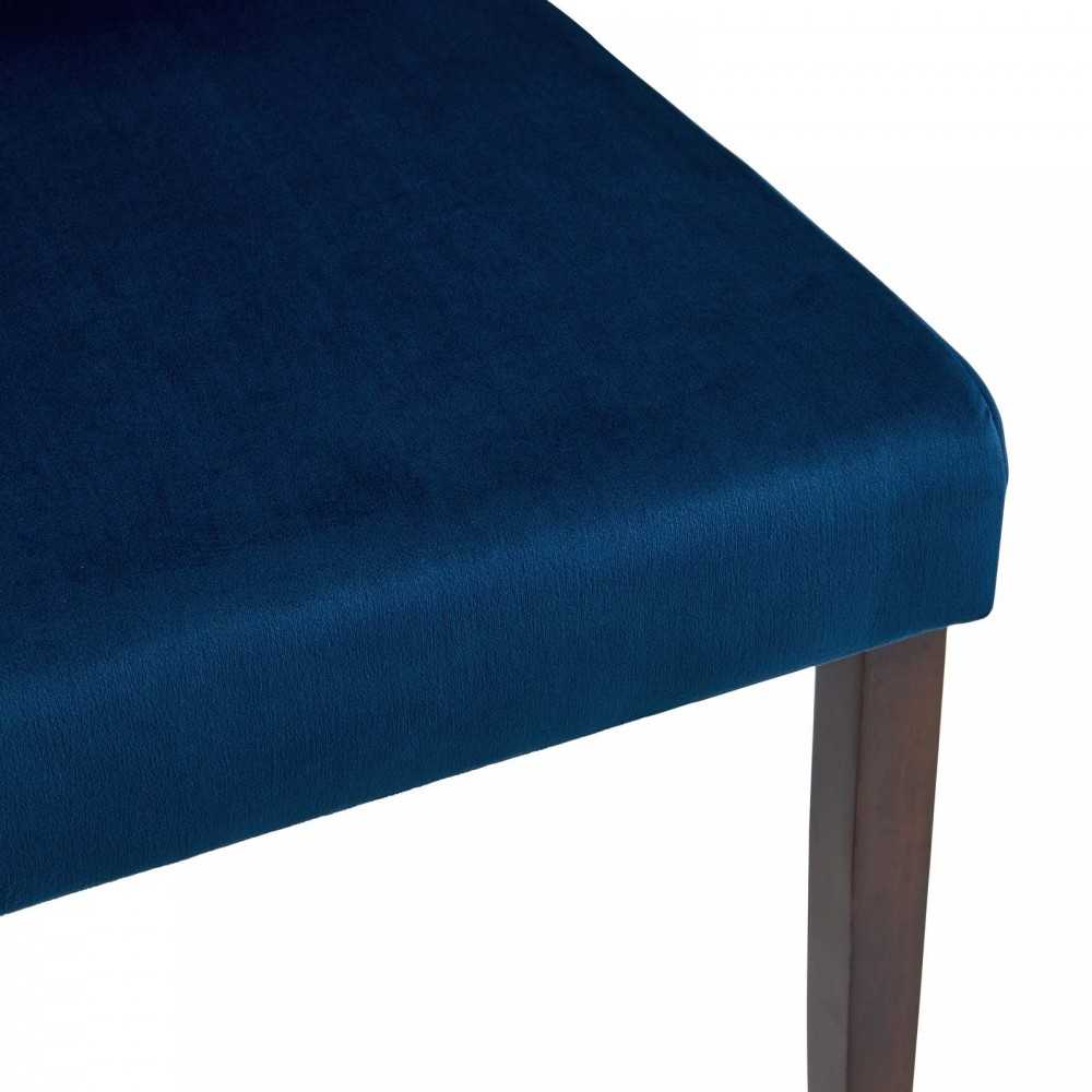 Prosper 5 Piece Upholstered Velvet Dining Set, Cappuccino Navy, EEI-4287-CAP-NAV