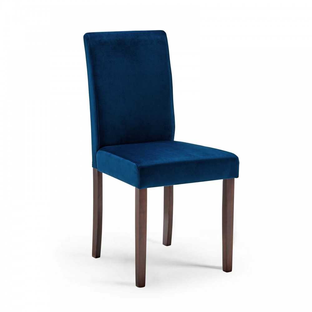 Prosper 5 Piece Upholstered Velvet Dining Set, Cappuccino Navy, EEI-4287-CAP-NAV