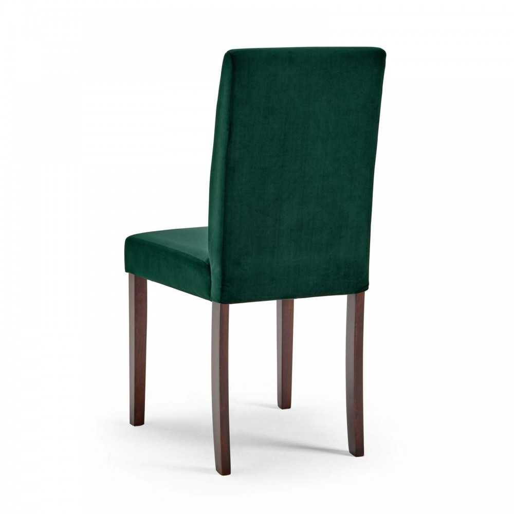 Prosper 5 Piece Upholstered Velvet Dining Set, Cappuccino Green, EEI-4291-CAP-GRN