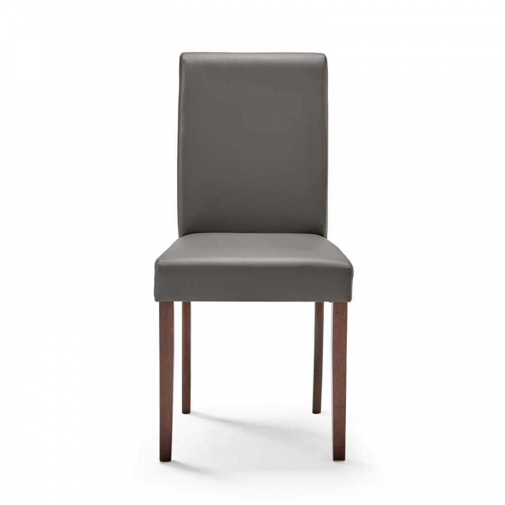 Prosper 7 Piece Faux Leather Dining Set, Cappuccino Gray, EEI-4182-CAP-GRY