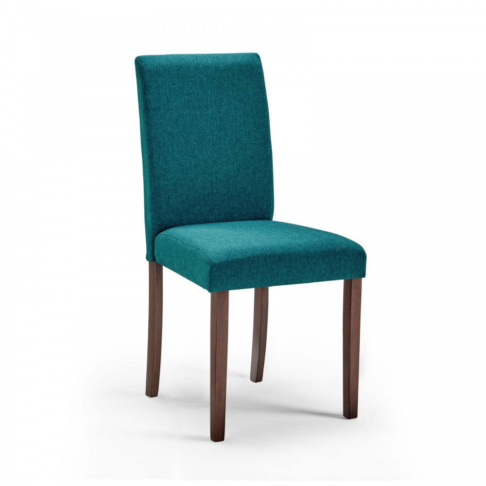 Prosper 7 Piece Upholstered Fabric Dining Set, Cappuccino Teal, EEI-4184-CAP-TEA