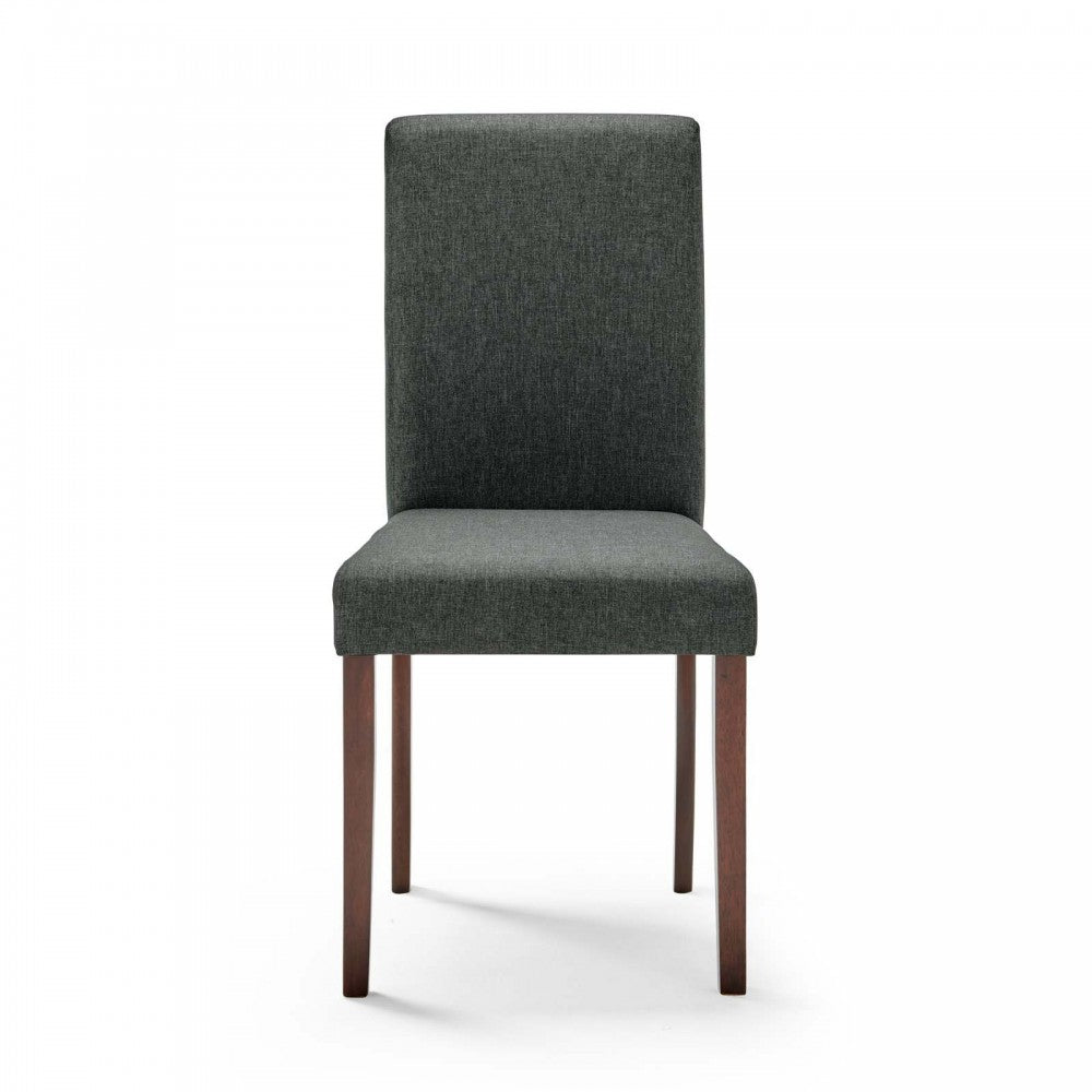 Prosper 7 Piece Upholstered Fabric Dining Set, Cappuccino Gray, EEI-4286-CAP-GRY