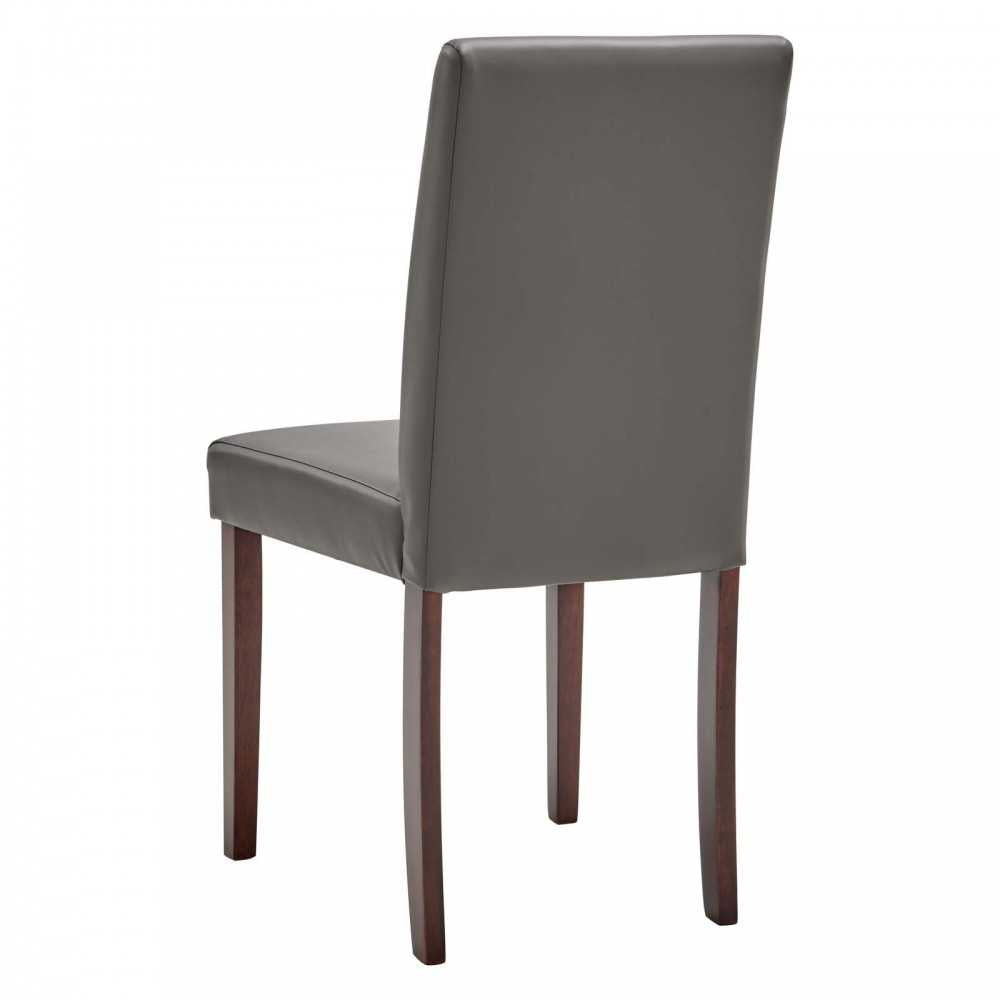 Prosper Faux Leather Dining Side Chair Set of 2, Gray