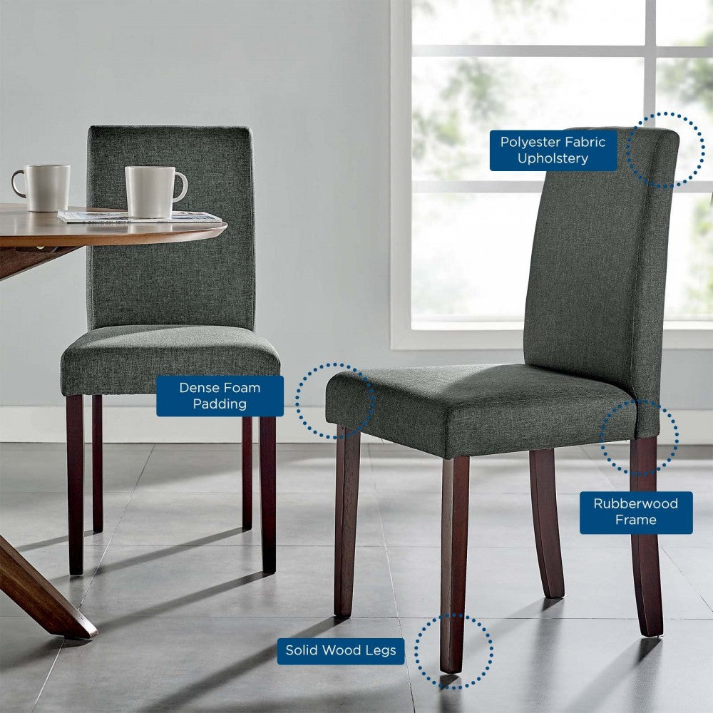 Prosper Upholstered Fabric Dining Side Chair Set of 2, Gray