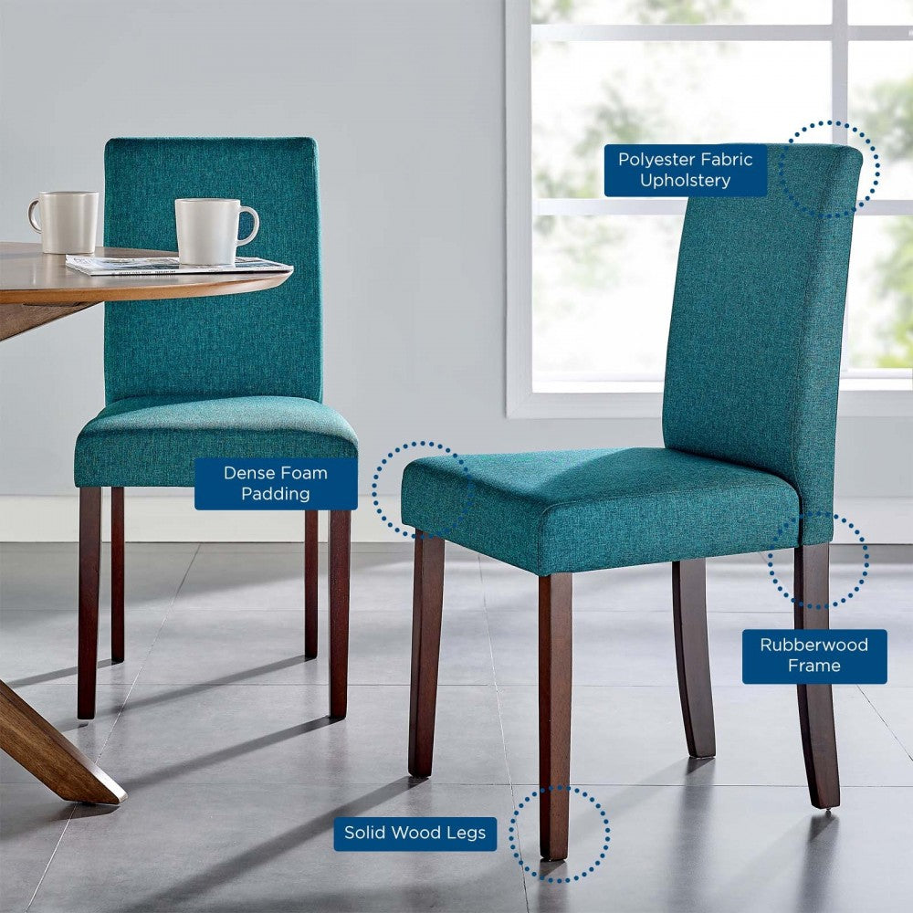 Prosper Upholstered Fabric Dining Side Chair Set of 2, Teal
