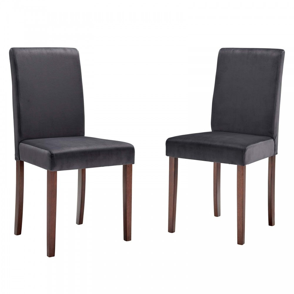 Prosper Upholstered Velvet Dining Side Chair Set of 2, Gray