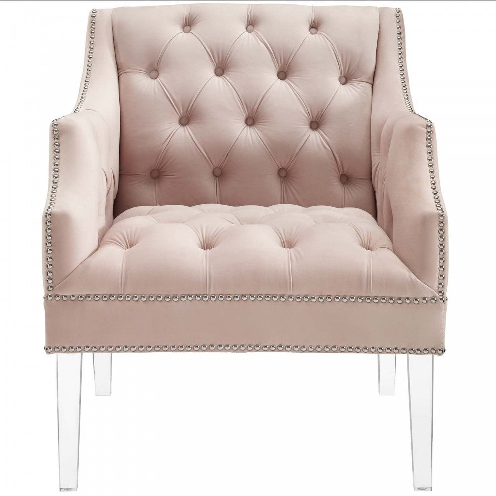 Proverbial Armchair Performance Velvet Set of 2, Pink