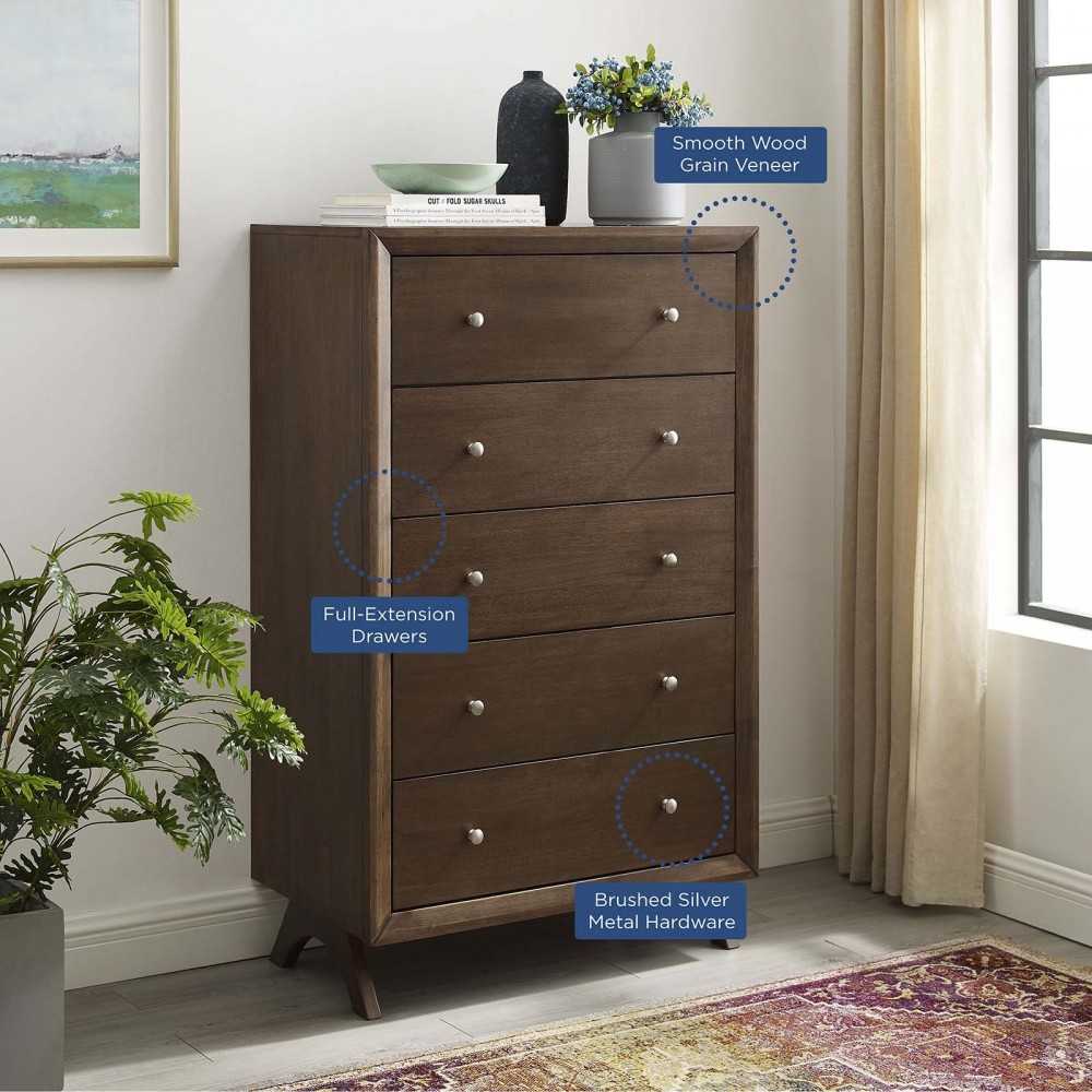 Providence Five-Drawer Chest or Stand, Cappuccino