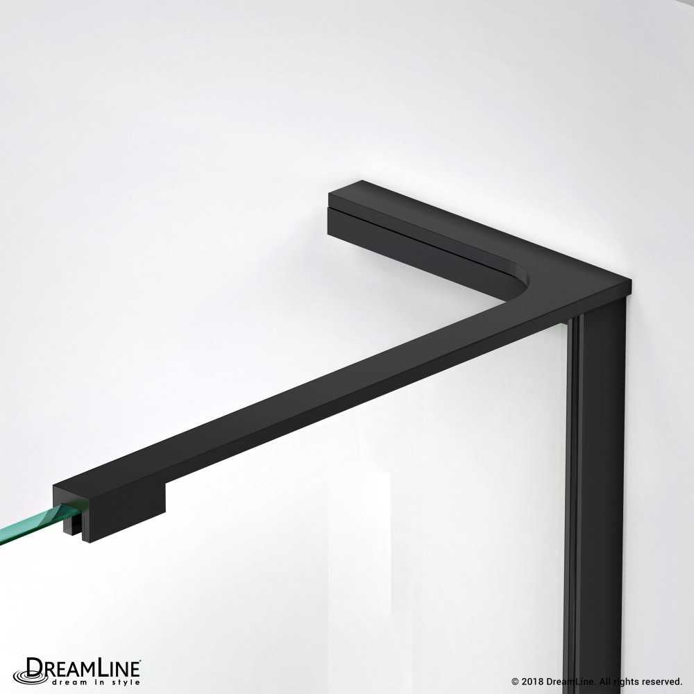 Quatra Plus 34 in. D x 46 in. W x 72 in. H Frameless Hinged Shower Enclosure in Satin Black