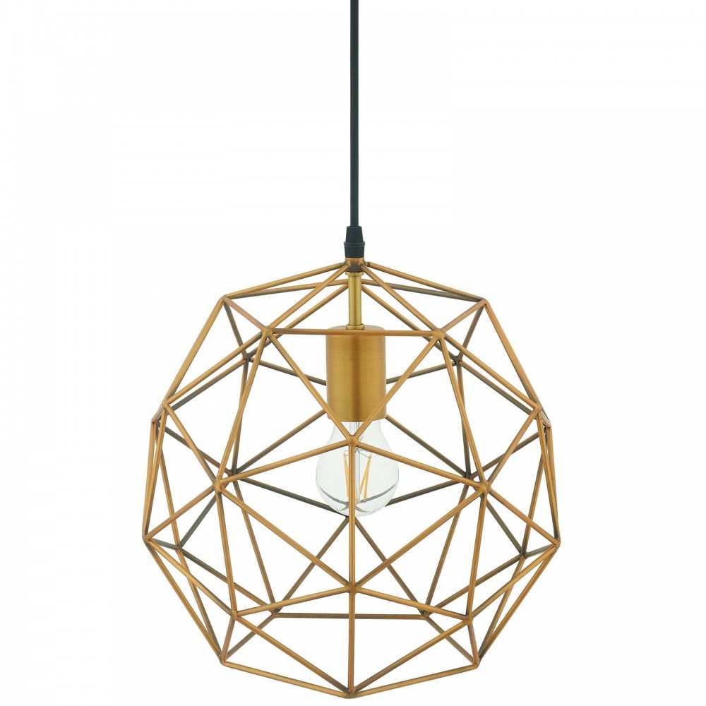 Rarity Geometric Decagon-Shaped Brass Pendant Light