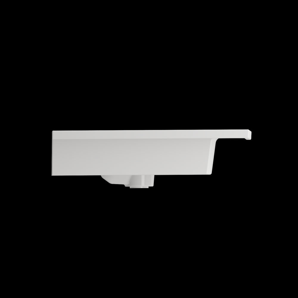 Ravenna Wall-Mounted Sink Fireclay 40.5 in. 3-Hole with Overflow in White