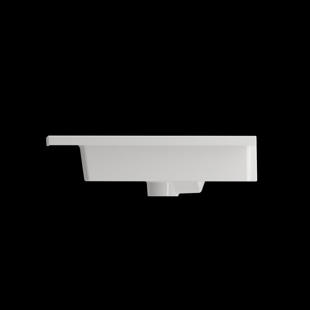 Ravenna Wall-Mounted Sink Fireclay 48 in. Double Bowl in White