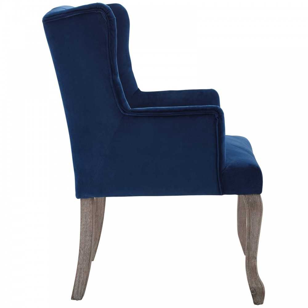 Realm Armchair Performance Velvet Set of 2, Navy