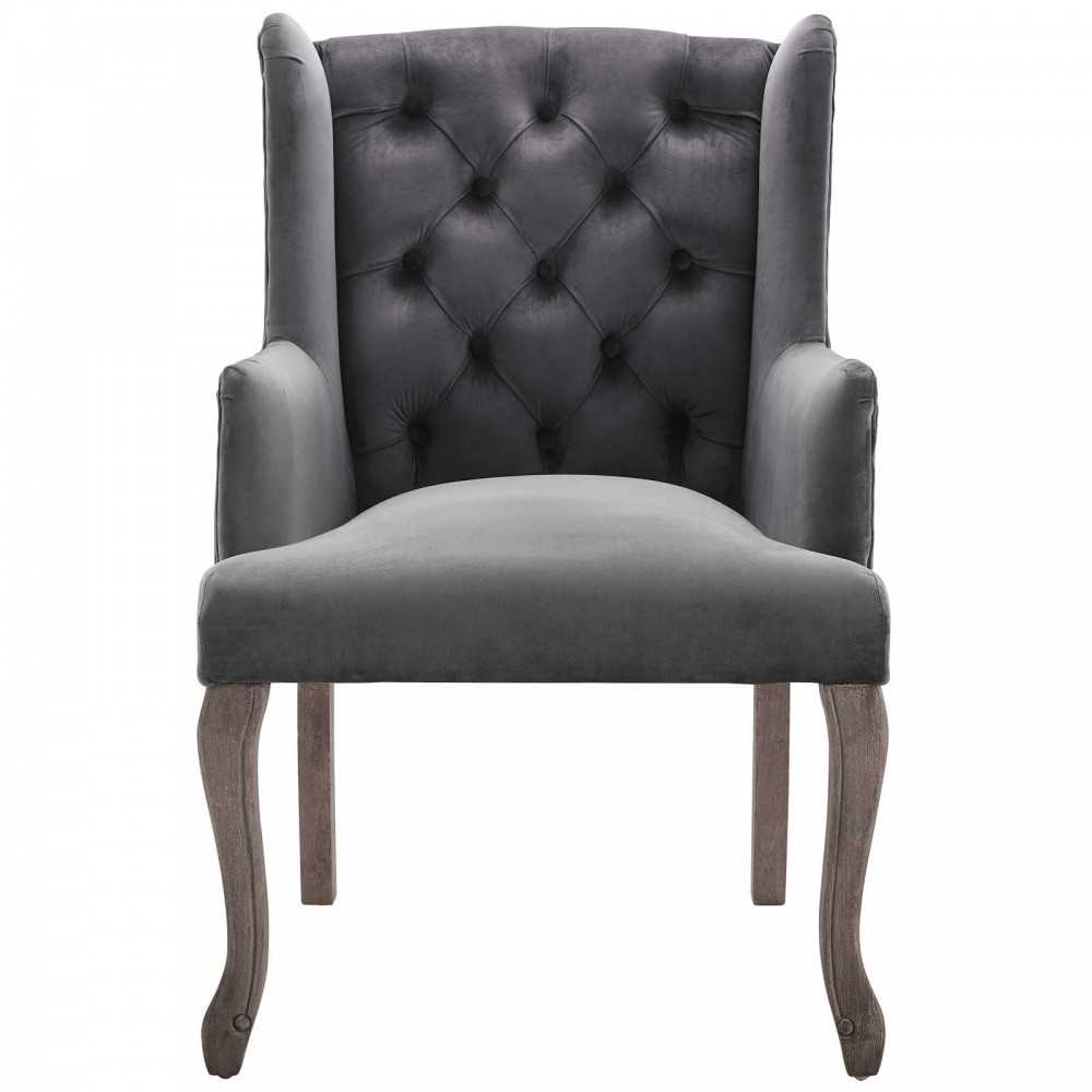 Realm Armchair Performance Velvet Set of 2, Gray