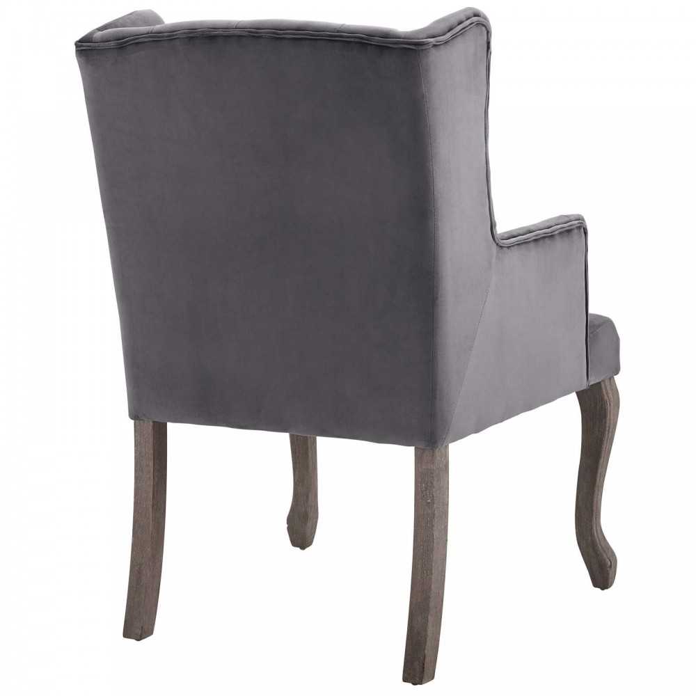 Realm Armchair Performance Velvet Set of 2, Gray