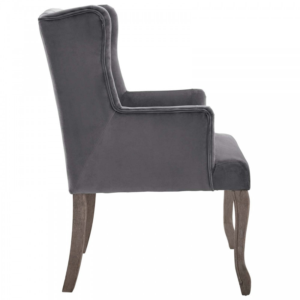 Realm Armchair Performance Velvet Set of 2, Gray