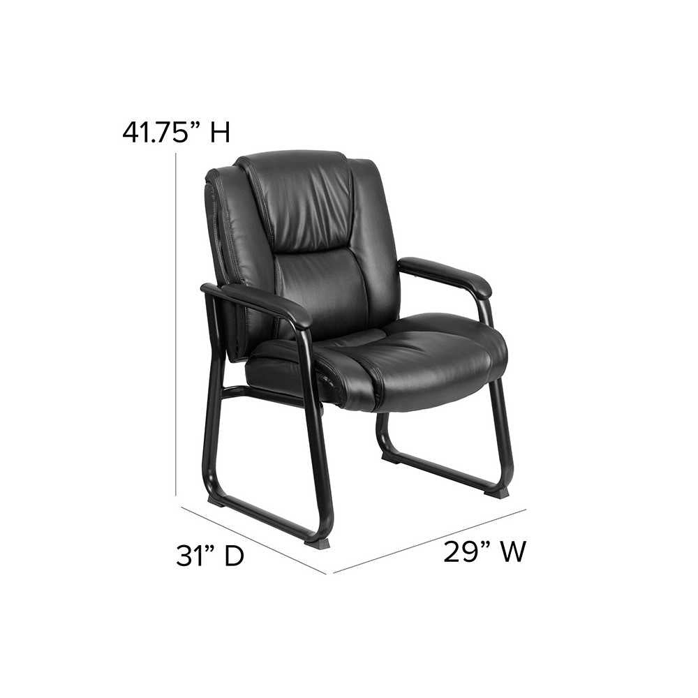 Reception Chairs | Black LeatherSoft Side Chairs for Reception and Office