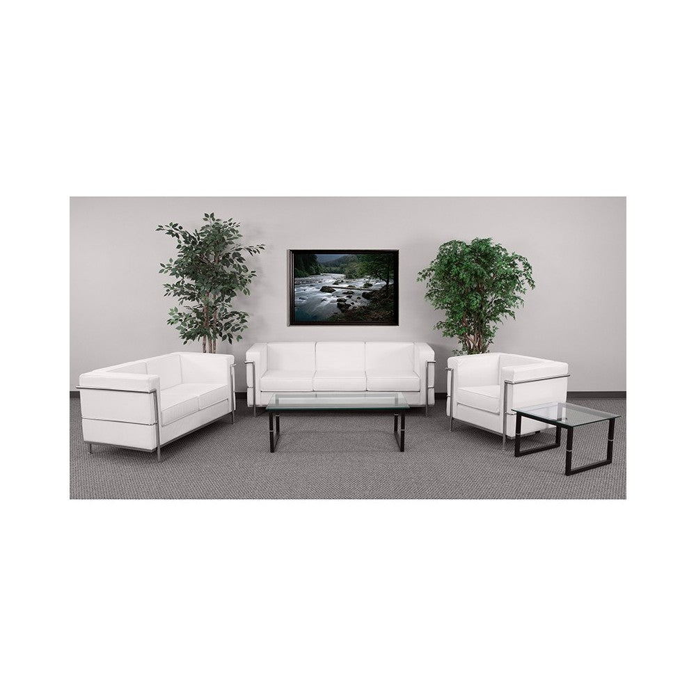 Reception Set in Melrose White LeatherSoft