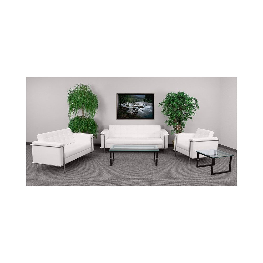 Reception Set in Melrose White LeatherSoft