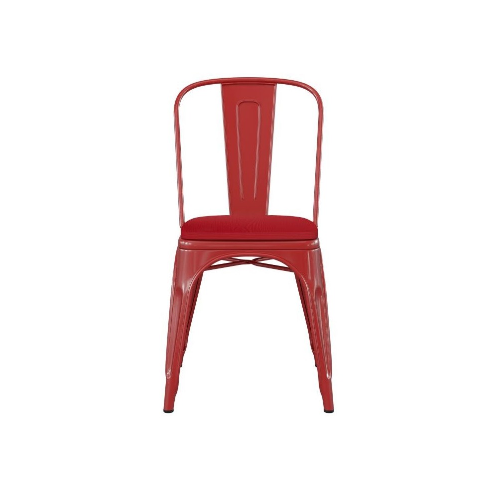 Red Metal Chair-Red Seat