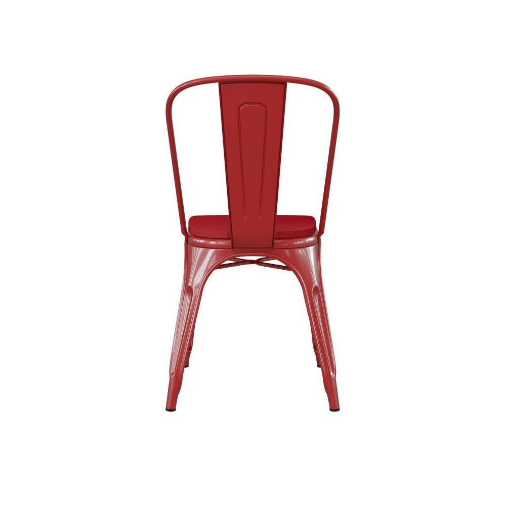 Red Metal Chair-Red Seat