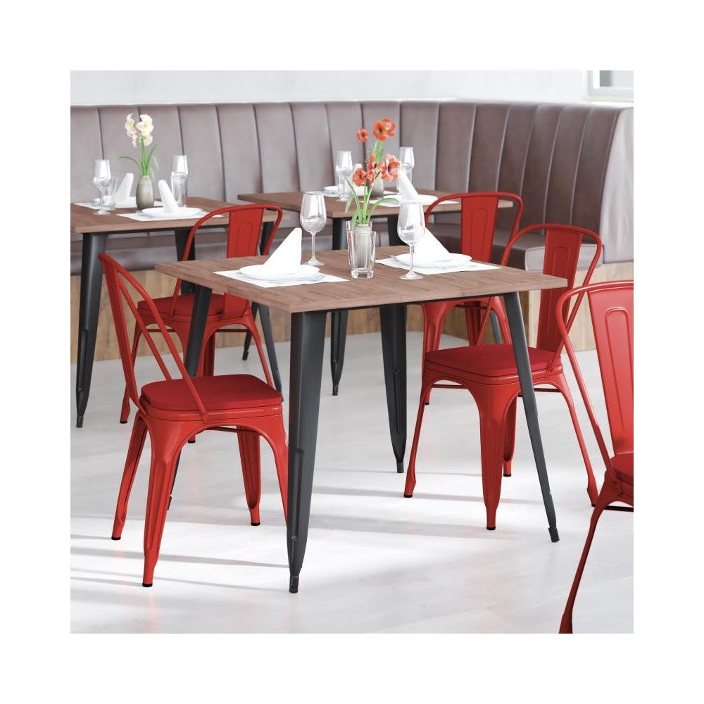 Red Metal Chair-Red Seat