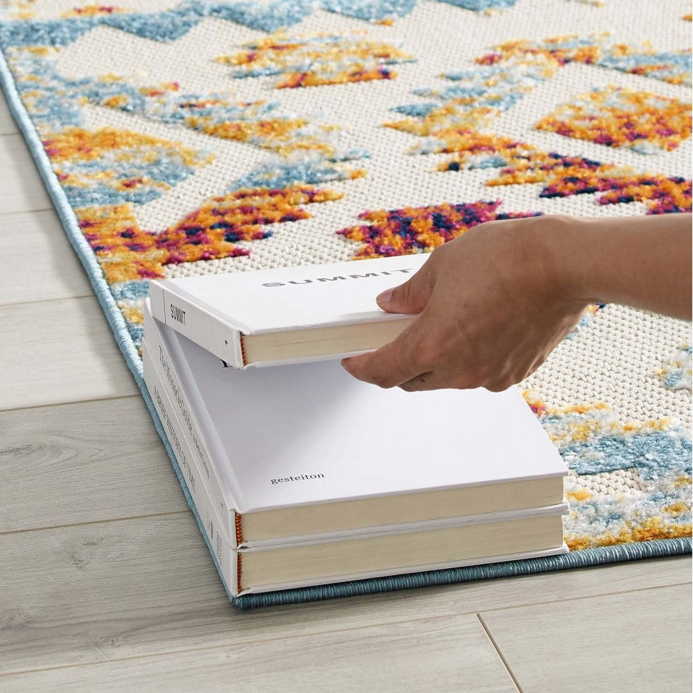 Reflect Takara Abstract Diamond Moroccan Trellis 5x8 Indoor and Outdoor Area Rug, Multicolored