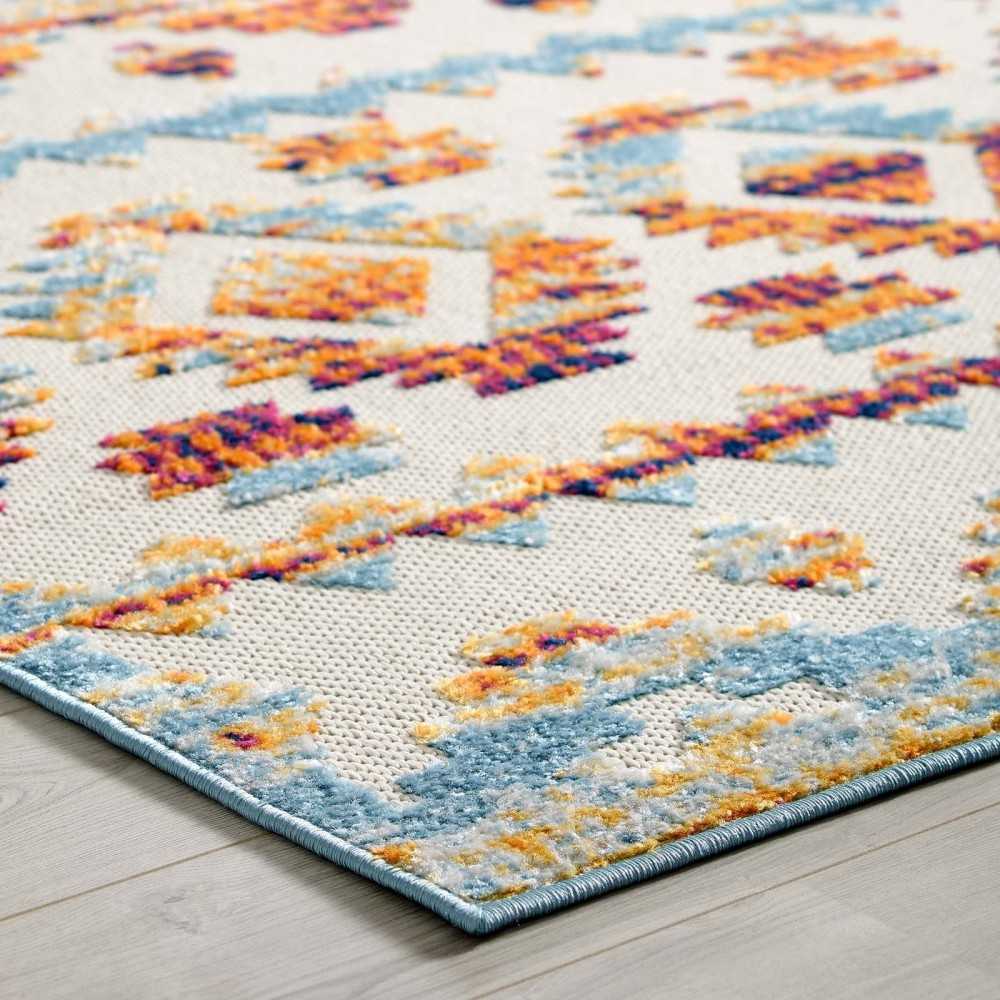 Reflect Takara Abstract Diamond Moroccan Trellis 5x8 Indoor and Outdoor Area Rug, Multicolored