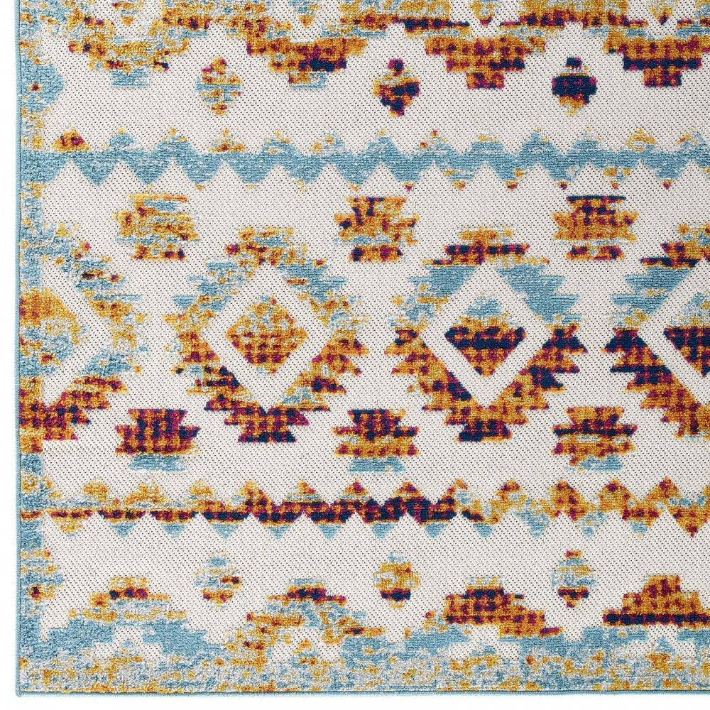 Reflect Takara Abstract Diamond Moroccan Trellis 5x8 Indoor and Outdoor Area Rug, Multicolored