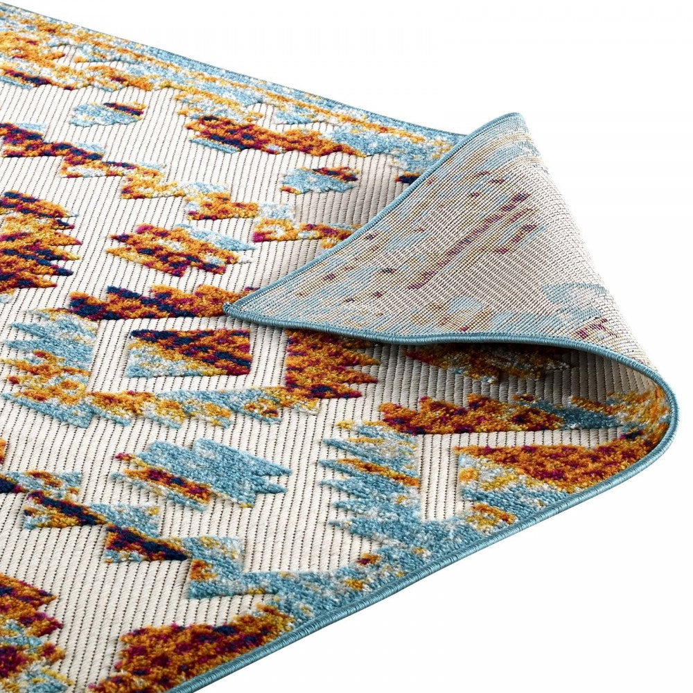 Reflect Takara Abstract Diamond Moroccan Trellis 5x8 Indoor and Outdoor Area Rug, Multicolored