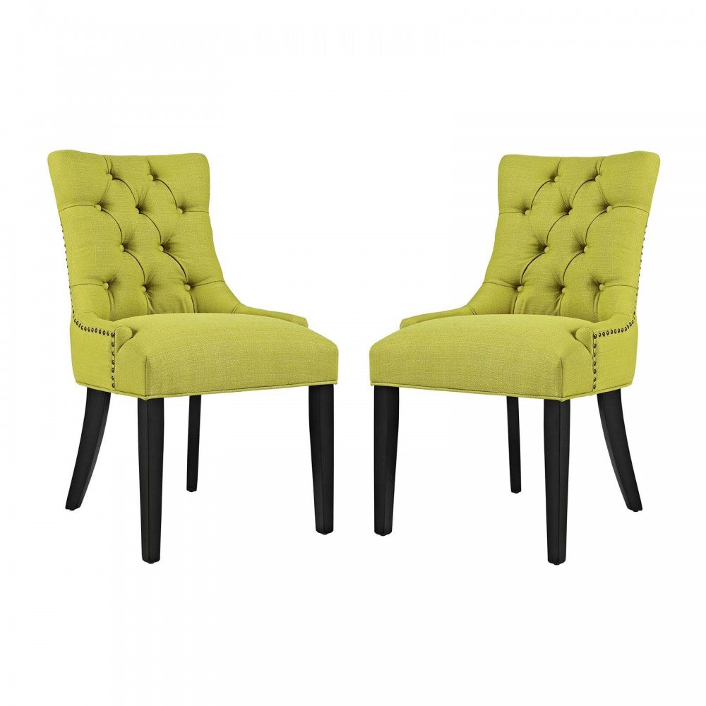 Regent Dining Side Chair Fabric Set of 2, Wheatgrass