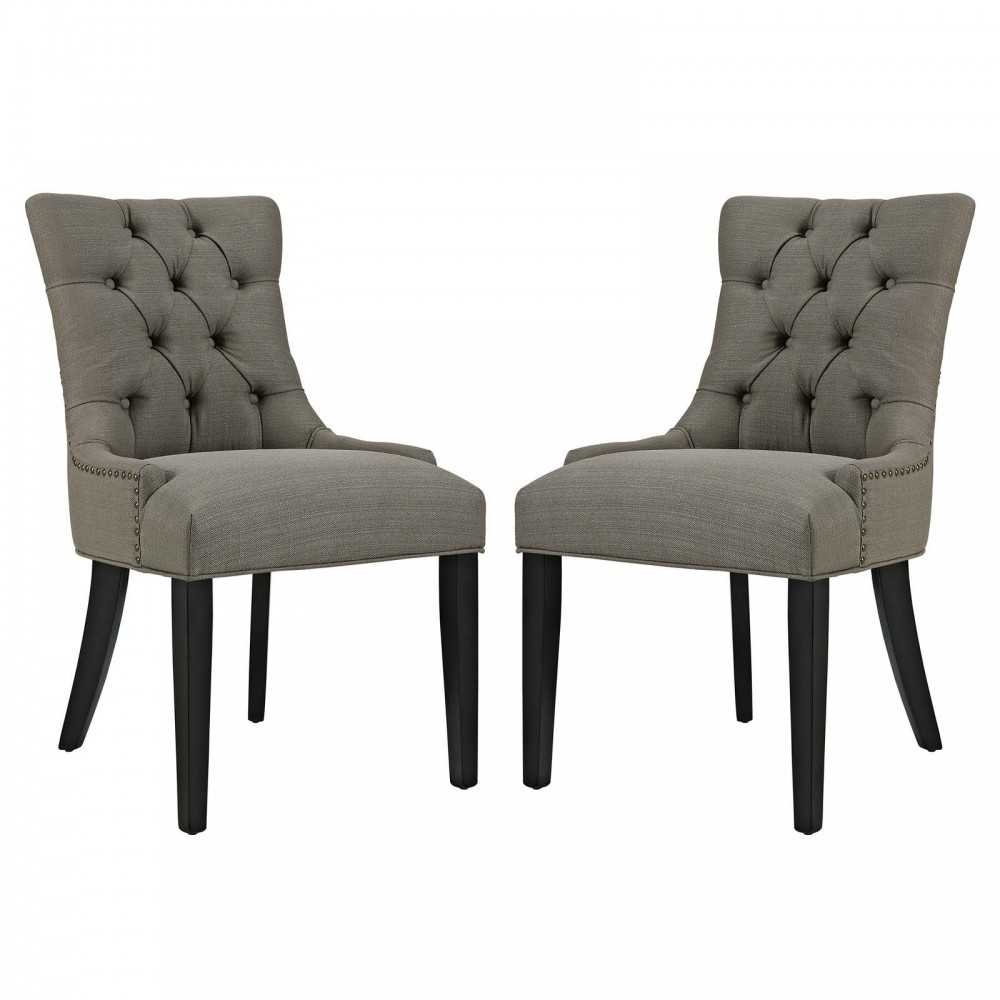 Regent Dining Side Chair Fabric Set of 2, Granite