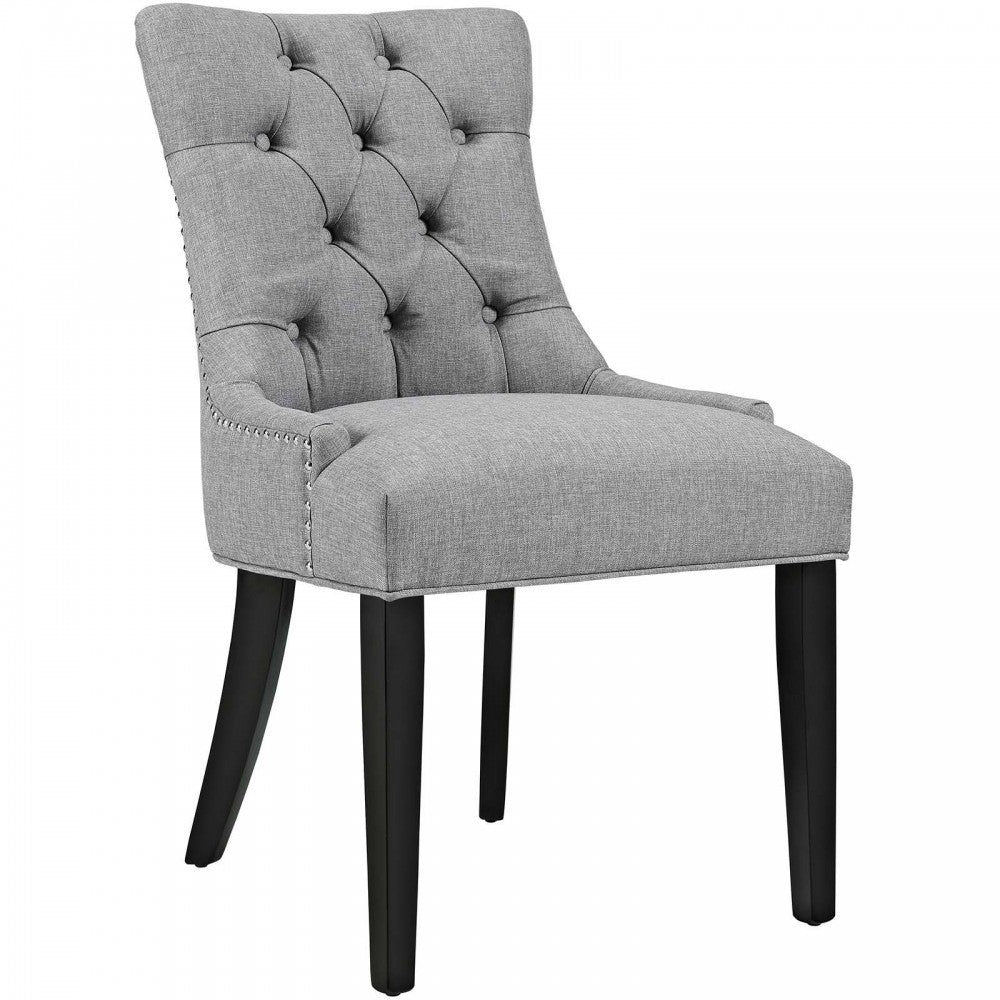 Regent Dining Side Chair Fabric Set of 2, Light Gray