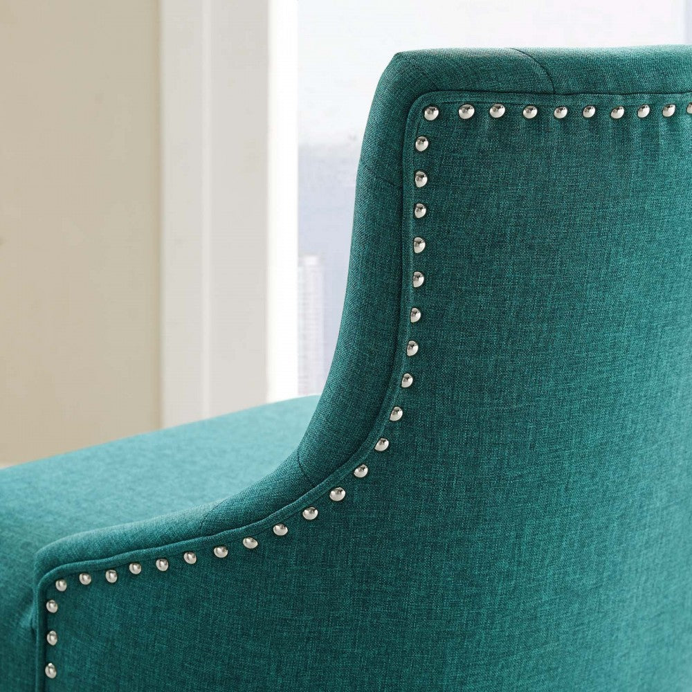 Regent Tufted Button Swivel Upholstered Fabric Office Chair, Teal