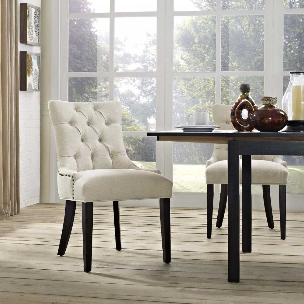 Regent Tufted Fabric Dining Side Chair, Beige