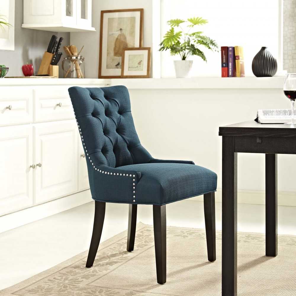 Regent Tufted Fabric Dining Side Chair, Azure