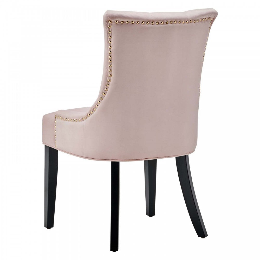 Regent Tufted Performance Velvet Dining Side Chairs - Set of 2, Pink