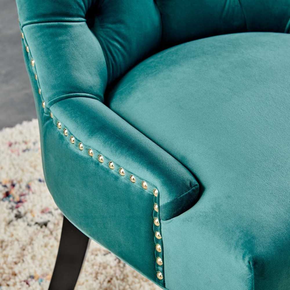 Regent Tufted Performance Velvet Dining Side Chairs - Set of 2, Teal